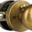 Antique Brass Bronze Door Knob Privacy Door Knobs Interior with Push-Button Vintage Door Knob with Lock for Bedroom and Bathroom, 1 Pack