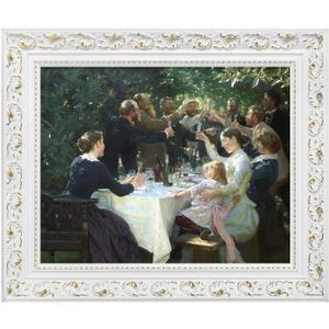 Wood Ornate Canvas Frame for 30x40 Oil Paintings Art Prints,White