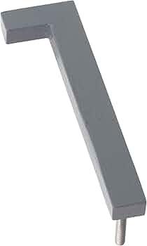 Montague Metal Products MHN-16-F-GY1-1 Solid Brushed Aluminum Modern Floating Address House Numbers, 16", Powder Coated Gray