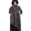 ELAMAS Animatronics 64 inch Dancing Witch Halloween Decorations - Sound Activated with Creepy Sound, Spooky Move, Light Up Eyes, Haunted House Scary Decor Horror Prop for Indoor, Outdoor, Yard Lawn