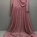 Saslax Maternity Off Shoulders Half Circle Gown for Baby Shower Photo Props Dress (Medium, Mauve 64)