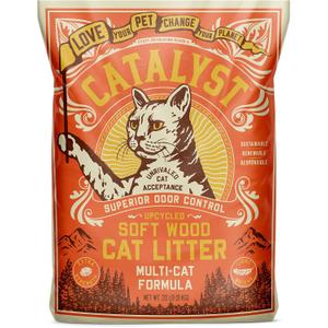 Catalyst Upcycled Soft Wood Cat Litter Cat Formula (20 lb, Multi-Cat)