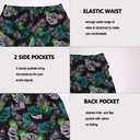 Dminyak Men's Board Shorts 9 Inch Quick Dry Swim Trunks Tropical Green Leaf Print with Mesh Liner for Beach, Pool, Cruise (S)