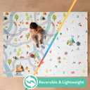 Nuby Reversible Baby Floor Mat - Foldable and Lightweight Foam Infant Play Mat - 77" x 58" - Easy Storage and Travel - Car Tracks/Alphabet