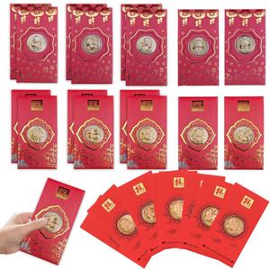 24 Pcs Chinese New Year Envelopes 2026 Year of the Horse Red Envelopes Zodiac Souvenir Coins Red Packet Lucky Money Chinese Lucky Coin for Blessing Health Wealth Lunar Spring Festival Party Gift