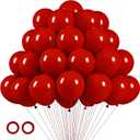 105pcs Ruby Balloons 12inch Party Latex Balloons for Boys Girls Birthday Baby Shower Gender Reveal Wedding Sunflower Party Decorations (30 Ruby Red)