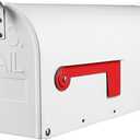 BlissBoard Metal Mailboxes Post Mount, Galvanized Steel Outside Mail Box, Standard Medium Capacity, 20 x 8.7 x 6.7 Inches, White