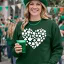 St Patricks Day Sweatshirt Women St Patricks Day Shirt Funny Shamrock Sweater Irish Lucky Long Sleeve Pullover Tops (XL)