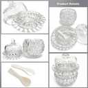 Caviar Server Set,Chilled bowl Glass Caviar Dish With Lids,ice bowls to keep food cold, Elegant Serving Tray for Caviar Shrimp and Party Appetizers dip bowl ice cream (Leaf-Large 5.1''x7.1'')