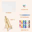 Acrylic Paint Set with 8 PCS 11.8In Easel & 16 PCS 8X10In Canvas, Painting Canvas Panel with Easel, Art Canvas Painting Kit with Brushes & Paint Trays for Kids Teenagers Acrylic Oil Water Color Gift
