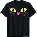 Black Cat Face Shirt | Kids Easy Black Cat Halloween Costume TShirt S