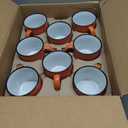 Set of 8 Ceramic Campfire Mugs – 15 Oz, Orange – Coffee & Tea Cups for Home, Work, Travel, Camping – Customizable, Great for DIY, Events, Companies