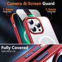 3 x SPIDERCASE Magnetic for iPhone 13 Pro Max Case, with 2Pcs [Tempered Glass Screen Protector] [ Military Grade Drop Protection] Invisible Kickstand Slim Case for iPhone 13 Pro Max 6.7", Red