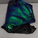 DUOBAO Reversible Sequin Fabric by The Yard Green to Black Flip Sequins Mermaid Reversible Two Color Change Sewing Sequence Fabrics for DIY, Size: 1 Yard