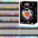 TBC The Best Crafts Acrylic Paint Markers, 108 Colors Dual Tip Pen