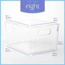 Plastic Food Storage 8 Pack Clear Container Bin with Handles for Organizing Kitchen, Pantry, Refrigerator, Freezer, Pantry, Cabinet, Closet, Bathroom. 10”x7.5”x5.3”