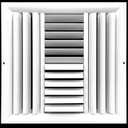 HVAC Premium 16w X 16h 4Way Aluminum Curved Blade Adjustable Air Supply HVAC Diffuser Vertical Horizontal Direction Vent Duct Cover [Outer Dimensions 17.75w X 17.75h]