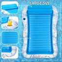 Inflatable Adult Pool Lounger Float - BAIAI Large Beach Sun Tanning Floats Raft Sunbathing Water Lounge Floaties Tub with Drink Holder - Blow Up River & Lake Suntan Floating Swimming Mattress Mat