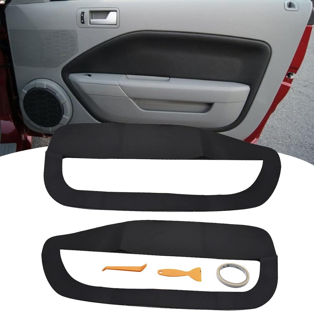 2Pcs Car door Insert Car Front Door Panel Insert Leather Cards Cover Replacement for Mu-stang 2005-2009