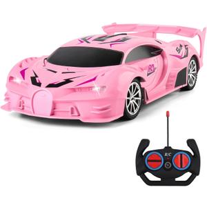 Pink Remote Control Car for Girls, Rechargeable High Speed Drift RC Cars Toys Gifts for Girl Age 6 7 8-12,1/18 Super Vehicle with Headlight Racing Hobby Xmas Birthday Gift