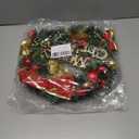 30cm Christmas Garland Wreath,Merry Xmas Front Door Ornament,Decorative Hanging Ornament Window Door Wreath for Party Holiday Décor