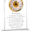 Thank You Gifts Clock for Women, Men, Appreciation Gift for Friends, Coworkers, Teacher - Inspirational Quotes Gifts for Mom, Sister - K9 Crystal Thank You Clock Desk & Home Decor