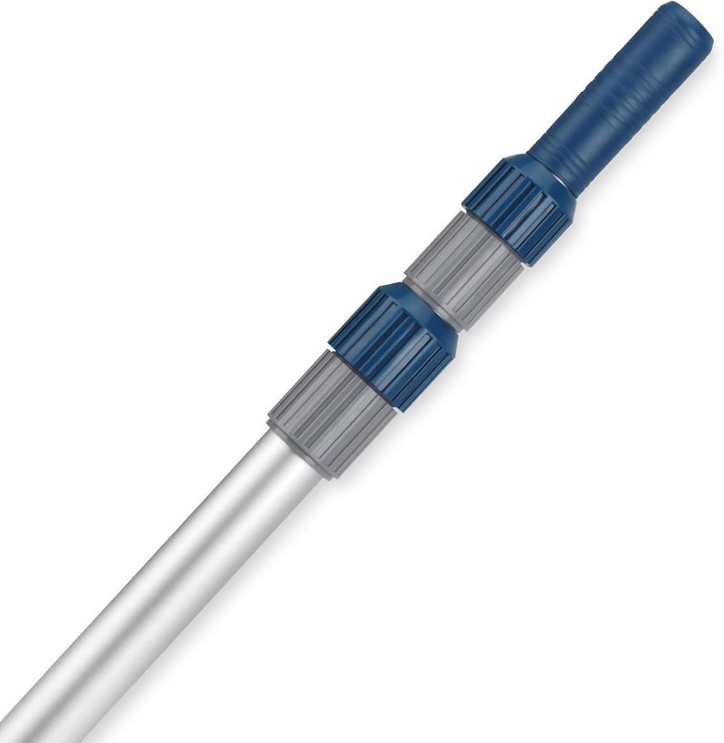 Pool Pole, 16FT Telescopic Pool Cleaning Pole, Professional Aluminum Swimming Pool Poles, 1-1/4" Universal Connector for Skimmer Net, Brush & Vacuum Head