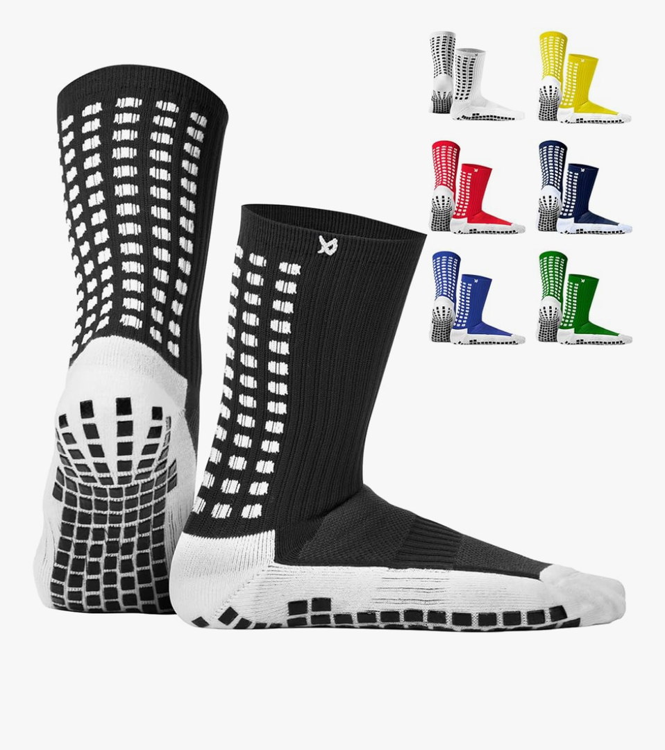 Lux Dual Grip Socks - Soccer Grip Socks for Men and Women. GripArray Performance & Comfort Black No Size