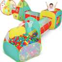 Kids Play Tent for Toddlers, 5pc Toddler Jungle Gym Playset with Ball Pit, Crawl Tunnel and Obstacle Course, Indoor Outdoor Playhouse Toy for Boys and Girls