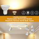 LED 3 Light Track Lighting Spotlight Kit, White Ceiling Spotlights, Modern Track Light Fixture with Flexibly Rotatable Light Heads, 35W+15W Dual Lighting for Kitchen Living Room,Includes 3 x GU10 Bulb