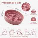 Ceramic Slow Feeder Dog Bowl - Feeding Dish for Fast Eaters - Maze Dog Bowl to Slow Down Eating - Ideal Food Control Dish for Small Breeds - 0.8 Cups (80g) - 6.3 Inch - Pink