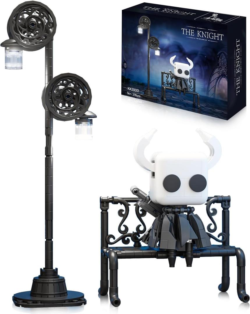 Knight Figure Building Toys, Popular Game Knight Merch Building Set with Light, Birthday for Adult and Kids, Compatible with Lego, 370 PCS