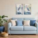 OAAPITI 2 Pcs Blue Heron Wall Art Watercolor Birds Canvas Print Nature Inspired Art for Living Room Coastal Home Decor, 24"L x 16"W