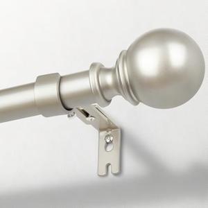 Zeerobee Curtain Rods for Windows 72 to 144, 1 Inch Adjustable Heavy Duty Nickel Curtain Rod, Outdoor Indoor Room Divider Modern Drapery Pole, 72-144"