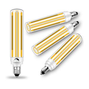 Updated Dimmable E11 LED Bulb 100W 120W 150W Halogen Equivalent,120V 10W 1300LM Soft White 2700K,T3/T4 COB Mini Base, JDE11 Dimmable LED Bulbs for Ceiling Fans, Chandeliers,4 Pack