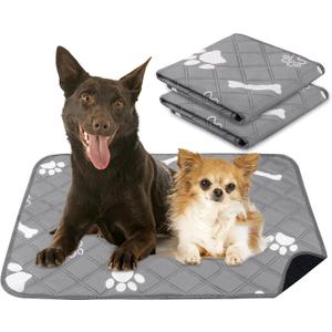 PatiencET Washable Pee Pads for Dogs, 18'' x 24" Reusable Puppy Pads with Super Absorbent for Pet Training, Housebreaking and Incontinence, 2 Pack Puppy Potty Pads with Waterproof Bottom