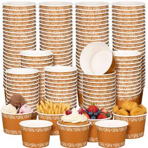 200 Pcs 8 oz Mexican Paper Bowls Cups Cielito Lindo Party Decoration De Barro Fiesta Bowls Fiesta Flower Terracotta Paper Snack Cups for Taco Party Birthday Dessert(White Flower)