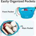 Hp hope Bucket Bags for Women, Lightweight Puffy Bucket Bag with Lambswool Lining, Casual Shoulder Bag Handbag for Daily, Blue