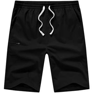 INNERBUT Men's Casual Shorts Drawstring Elastic Waist Summer Short Shorts Loose Fit 9 inch