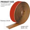 20Ft Floor Transition Strip Self Adhesive Vinyl Cover Floor Strip Flat Divider Transition Strip Wood Grain Design for Laminate Floor Gaps and Doorway Transitions (20Ft x 2 Inch, Light Brown)