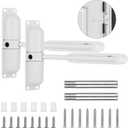 Oungy 2 PCS Automatic Door Closer Safety Spring Door Closer 4-1/2 Inch Door Closer Auto Adjustable Closing Door Hinge Easy to Install to Convert Hinged Doors to Self-Closing, White