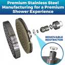 High Pressure Shower Head - Anti-Clogging Silicone Nozzles - 2.5 GPM Removable Restrictor - Easy to Clean Adjustable Replacement - easy to install with Plumbers Tape - 6 inch - Classic Chrome Finish
