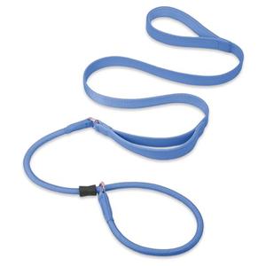 Slip Lead Dog Leash With Double Handle - Soft Leather Collar, Heavy Duty Nylon Lead for No Pull Walking - 6ft Blue Purple for Small, Medium, Large Dogs
