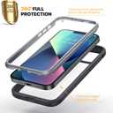 Diaclara Designed for iPhone 13 Case, Full Body Rugged with Built-in Touch Sensitive Anti-Scratch Screen Protector, Soft TPU Bumper Case for iPhone 13 6.1" (Black and Clear)