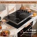 Electric Cooktop 30 Inch - 4 Burner Built-in(29.13"x19.3") Electrical Stovetop 7400W, 30 In Radiant Electric Stove with Glass Protection Metal Frame, Auto Shut Off, 220-240V Hard Wired