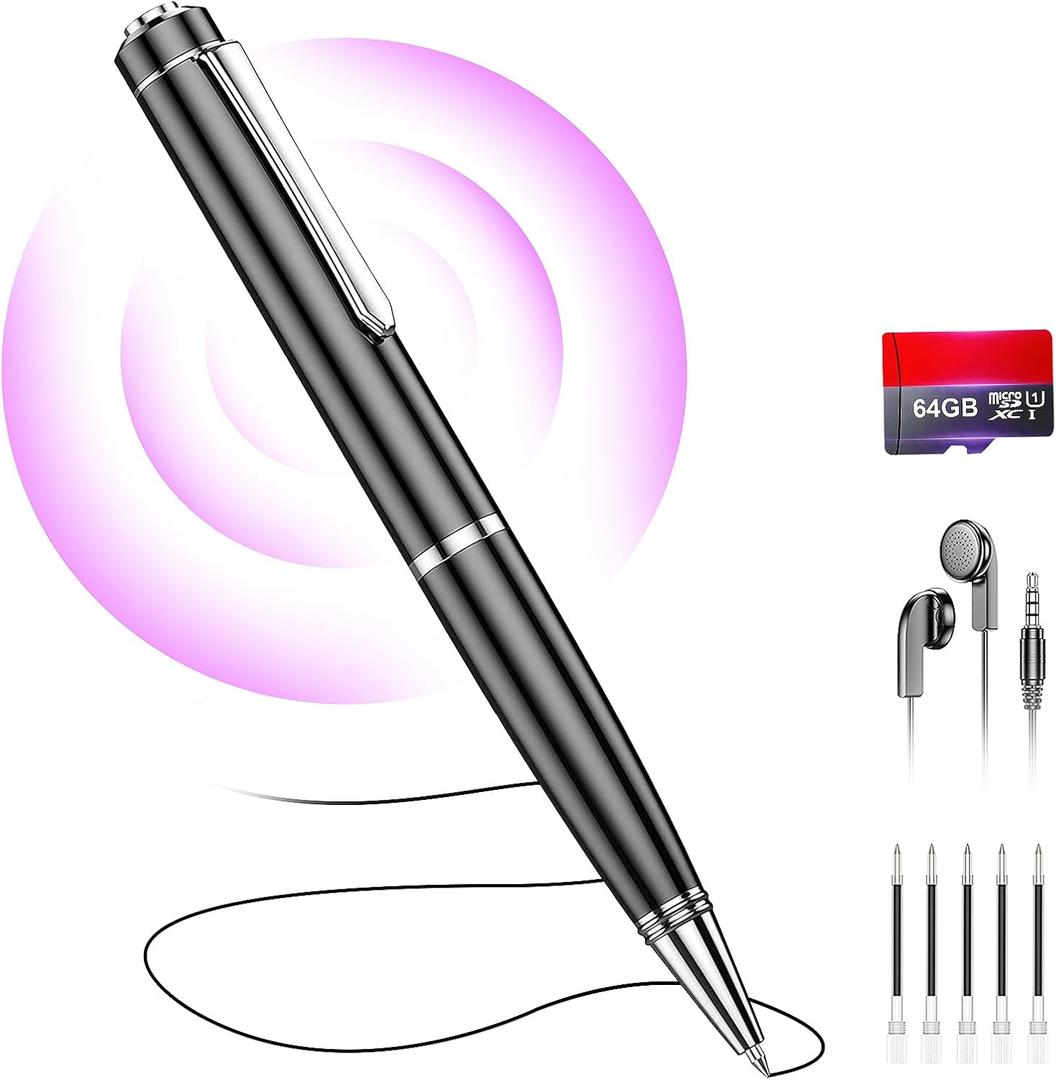 64GB Digital Voice Recorder Voice Activated Recorder with Playback