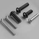 3/8-16 x 2 Inch Button Head Socket Cap Bolts Screws,304 Stainless Steel 18-8,Fully Threaded,Black Zinc Plated,with Hex Spanner(20Pcs)