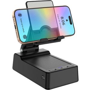Cell Phone Stand with Wireless Bluetooth Speaker Adjustable Holder Anti-Slip Base HD Surround Sound for Home, Desk & Outdoors Compatible with Mobile & Tablets