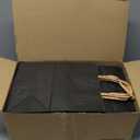 XPCARE 100Pack Black Paper Bags 8x4.5x10 Inch, Plain Medium Paper Bags with Handles Bulk, Kraft Paper Gift Bag, Retail, Party, Shopping, Favor Bag