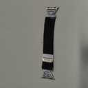 Wearlizer Braided Magnetic Band Compatible with Apple Watch Bands 42/46/38/40/41/44/45/49mm Women Men, Designer D-Shape Stretchy Elastic Nylon Strap for iWatch Series 11 10 9 8 7 6 5 4 SE/Ultra 3 2 1 (Black/Silver)